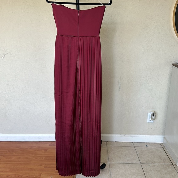 House of CB XS D-DD ‎ 'Marcella' Berry pleated georgette maxi dress NWOT - Picture 12 of 17